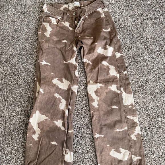 Hollister Denim - Hollister Brown and Cream Baggy Pants